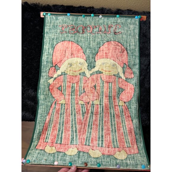 Vintage Swedish Christmas Tromte Wall Hanging With Pocket - Picture 2 of 9